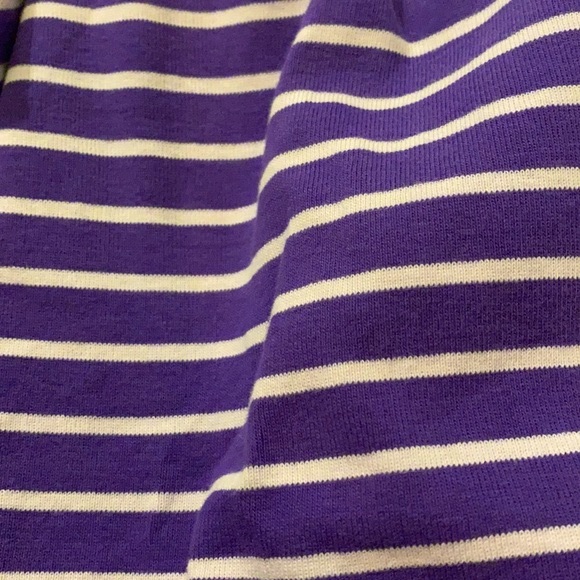 Soft Knit Dress - Purple White Stripe Long Sleeve - Picture 5 of 5